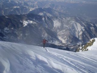 Un momento della salita