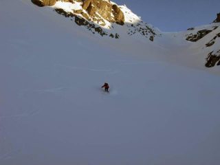 Daniele sul pendio di raccordo all'inizio del tratto intermedio