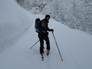Mauro sulla stradina da battere