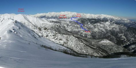Itinerario Truc Lausa, Piano Friera, visto dal Monte Servin