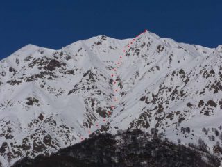 Il tracciato della parte alta della discesa