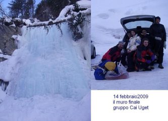 muro finale e gruppo Cai Uget San Valentino 2009