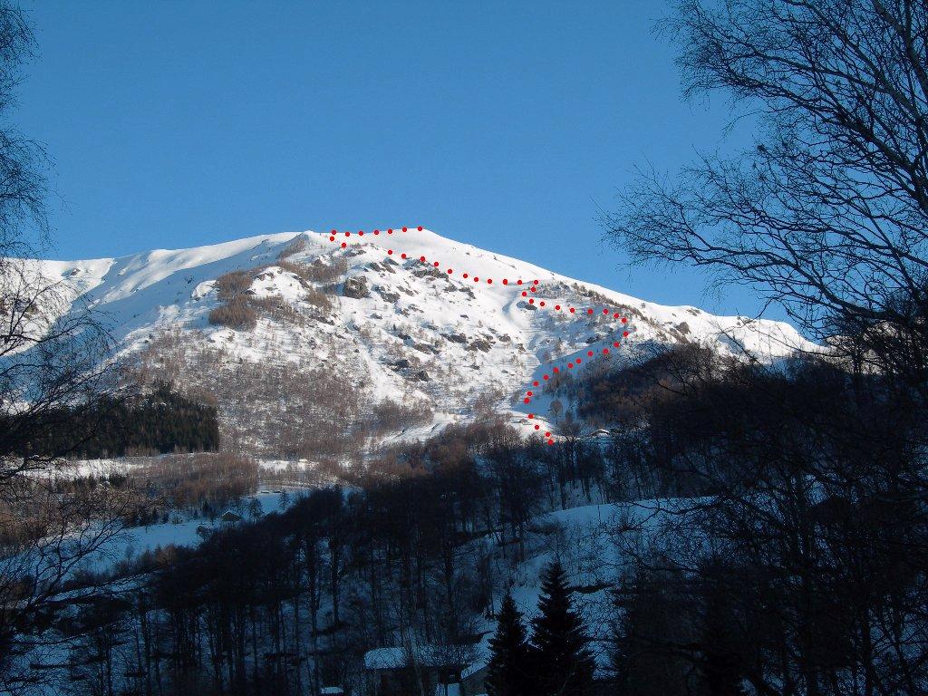 parte superiore dell'itinerario