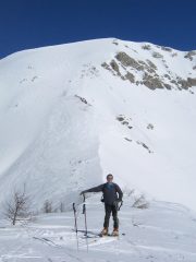 Il ripido pendio finale ben innevato