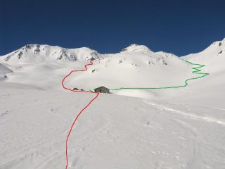 la parte intermedia del percorso