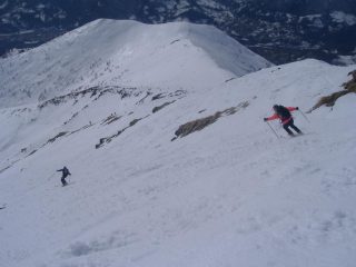 il pendio sotto la cima
