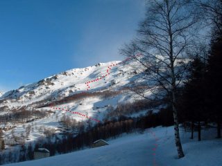 la parte alta dell'itinerario