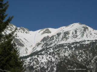 in rosso la var. diretta alla cima