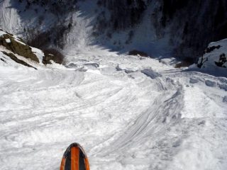 La zona di accumulo della Valanga del Vallone del Matto