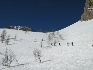 in salita nella parte centrale