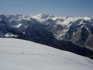 Pendio di discesa visto dalla cima