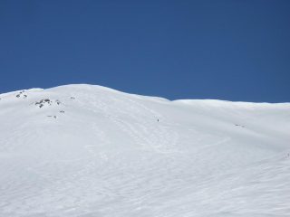La parte alta segnata dai nostri passaggi