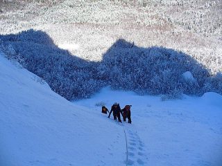 Francesca in salita - parte bassa del canale