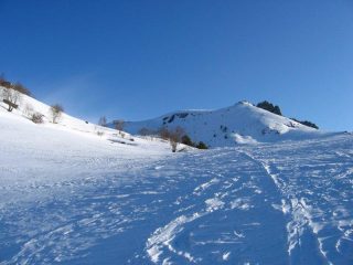 Pendii con neve ventata....
