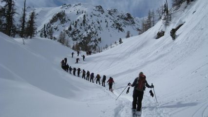 in salita alla fine del bosco