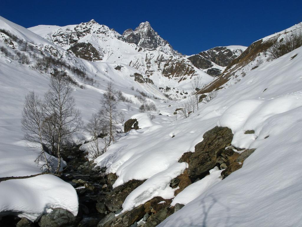 il Vallone del Rio Bulè visto dalle Meire Bigoire (8-3-2009)