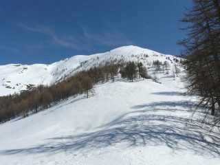 il primo tratto di cresta dal punto di abbandono della strada
