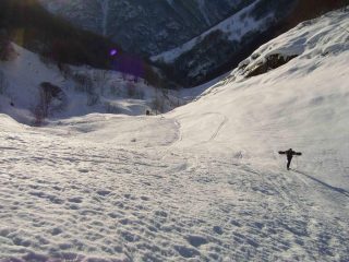 Valanga che ha riempito il vallone