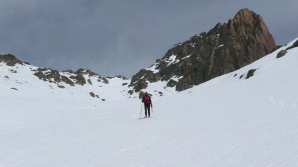 nel canalone di discesa