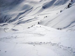 Discesa verso gli alpeggi del Selleries