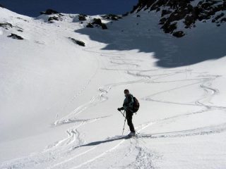 Il bel pendio che caratterizza la prima parte della discesa