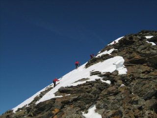 la parte finale su roccette e neve