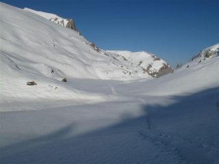Verso la gola della Chiusetta al ritorno