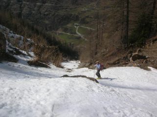 Canalone al termine della discesa.