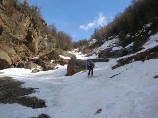 Canalone al termine della discesa.