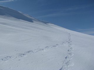 In discesa sotto la punta nel versante nord