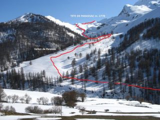 il Vallone di Parassac e la via di salita