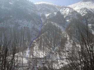 Itinerario di salita della Coulera della Rocca di Granè