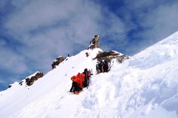 Poco sotto la vetta dove si posano gli sci.