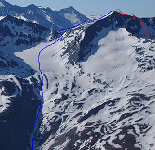 Rosso salita - Blu discasa