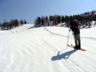risalendo i pendii per il bercia sulle piste