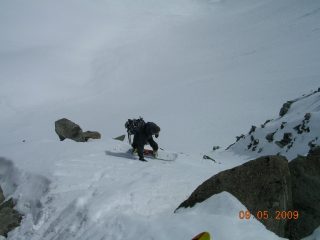 discesa canalino metà cresta