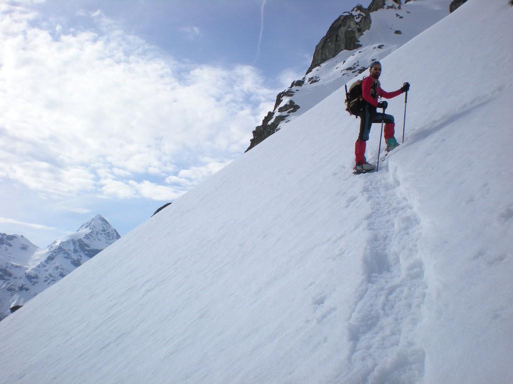 il ripido pendio del canalone
