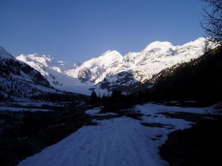 Vista del gruppo del Bernina da Morterash
