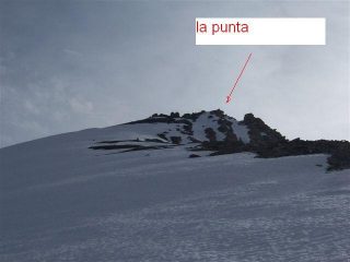 il bellissimo pendio e la cima
