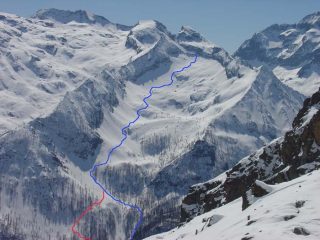 It con canale basso no percorribile, salita blu, var discesa rosso