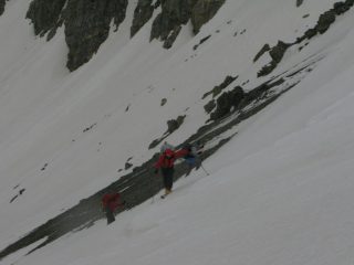 Il ripido pendio che porta al colle