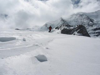 Discesa sul ghiacciaio