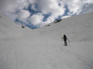 Nuvole in transito durante la salita.