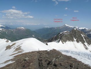 dorsale e colletto Campanin, visti dalla cima