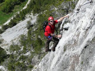 Franco in disarrampicata.