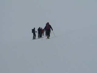 Colle del Breithorn nella nebbia