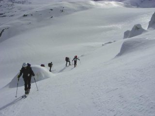 In salita sullo Schwarzegletscher