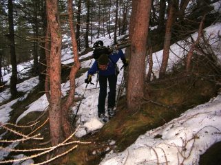 Il primo tratto dentro al bosco (era meglio il canale)