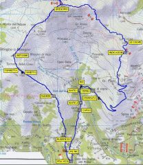 Cartina con il tracciato