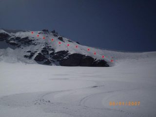 versante nord, nostra discesa